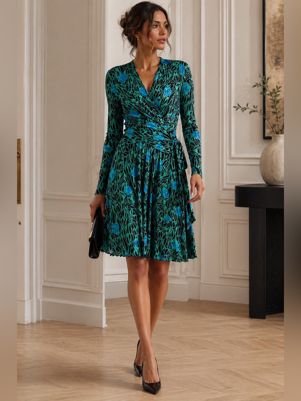 DVF Brenda Mesh Knee-Length Dress In A Size Large New With Tags